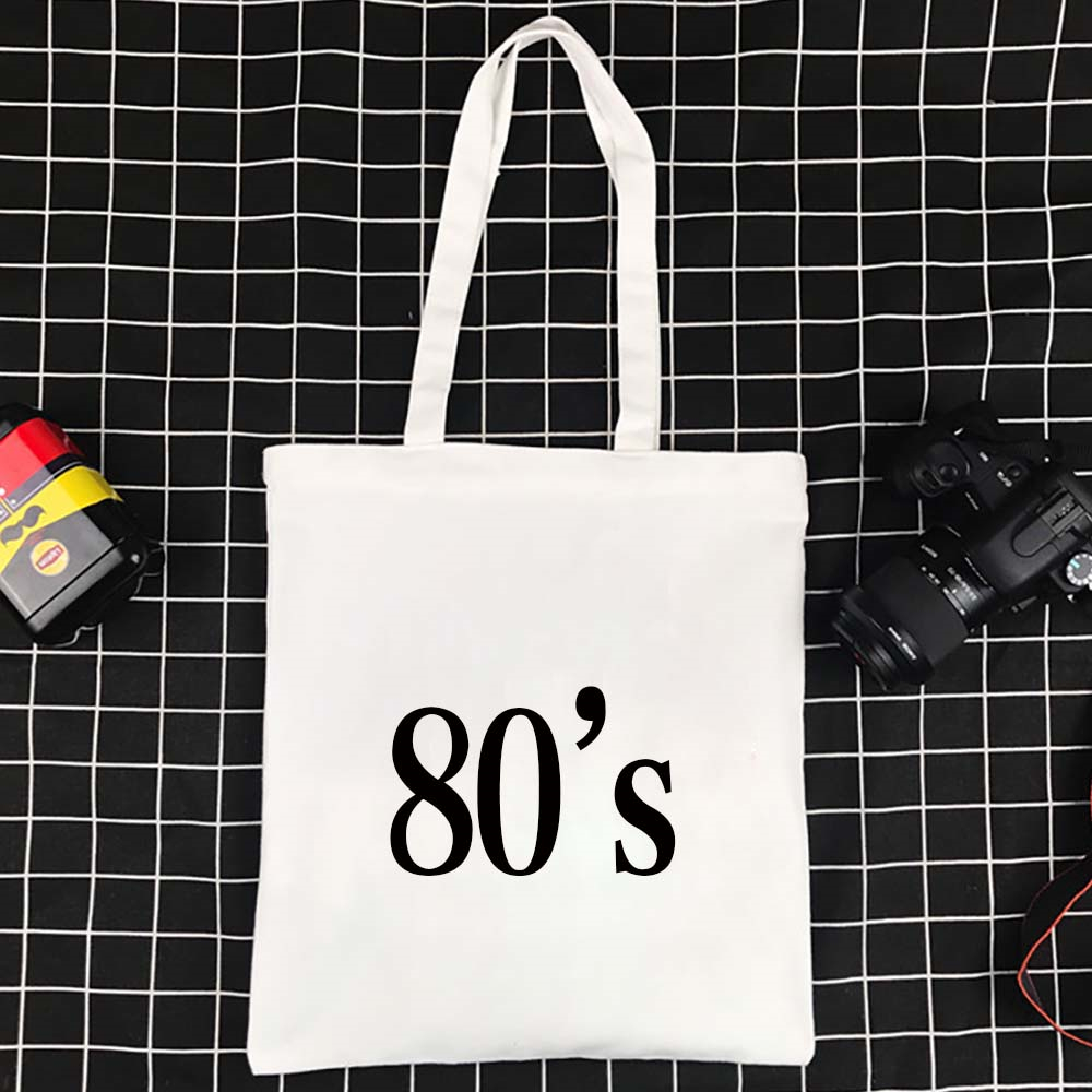 Frauen Käufer Einkaufstaschen Gedruckt Jahre Serie Weibliche Leinwand Tote Schulter Eco Handtasche Wiederverwendbare Faltbare Tasche: Jahre 004