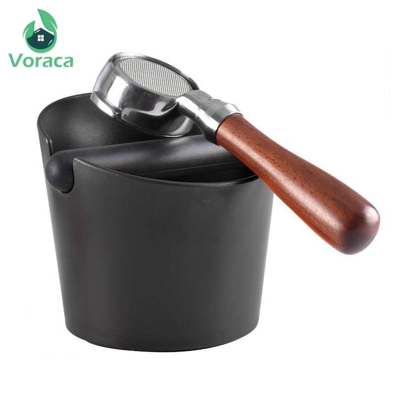Durable Coffee Knock Box Espresso Grind Container Anti Slip Coffee Grind Dump Bin Waste Bin with Detachable Knock for Barista
