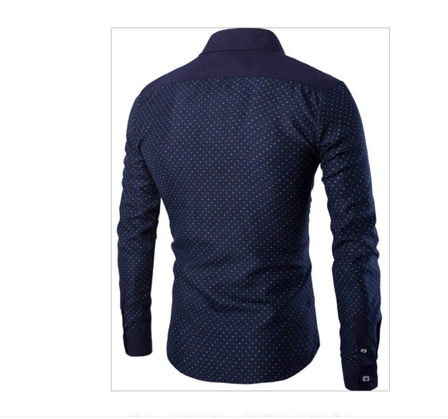 Men Shirt Long Sleeve Slim Fit Shirt Spring Casual Clothes Male Shirts