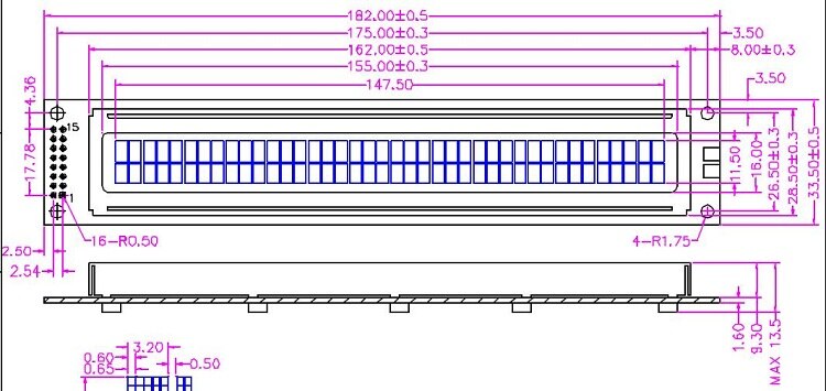 Lcd 4002 Screen 5V 40*2 Industriële Scherm 4002 Display Module Dot Matrix Scherm Blauw Met Achtergrondverlichting