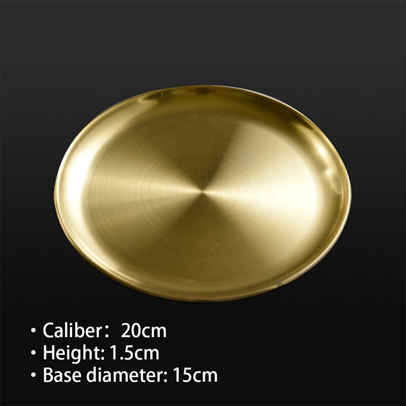 Styl europejski płytkie talerze złota płyta jadalna serwująca naczynia okrągły talerz ciasto taca zachodnia stek okrągła taca talerze kuchenne: GD3