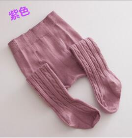 0-2y Baby Baby Meisje/Jongen Gebreide katoenen warme Panty natuur kleur kinderen Panty baby mode panty: Paars / 6m