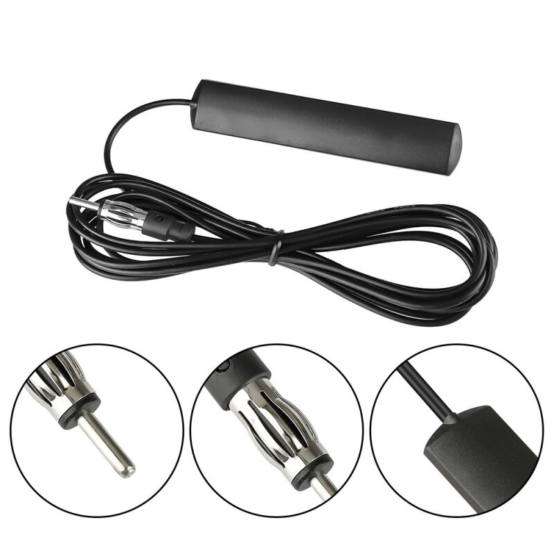 Universal 3/5m Car Radio FM Antenna Signal Amp Amplifier Hidden Antenna Stealth FM AM For Vehicle Truck Motorcycle Boat Black
