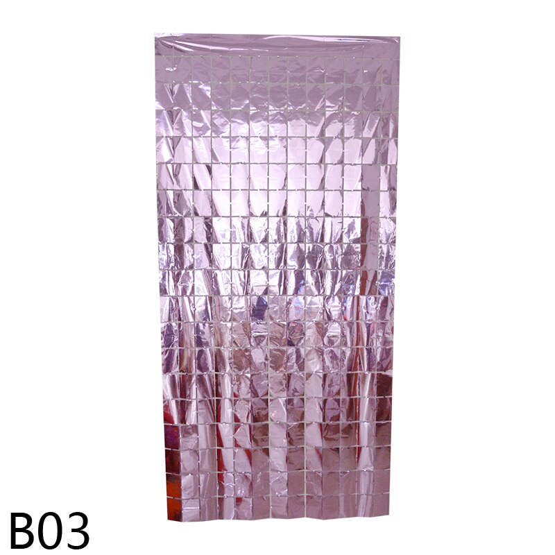 1Pcs Metalen Folie Metalen Draad Kwastje Bruiloft Verjaardag Wanddecoratie Achtergrond Deuren En Ramen Vierkante Regen Gordijn Muur Gordijn: B03