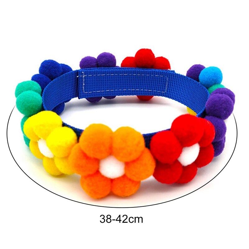 Collare per animali domestici fiore !og regolabile creativo poliestere moda gattino collare collare per cani gatti collana sciarpa accessori per animali domestici: XL Within 42cm
