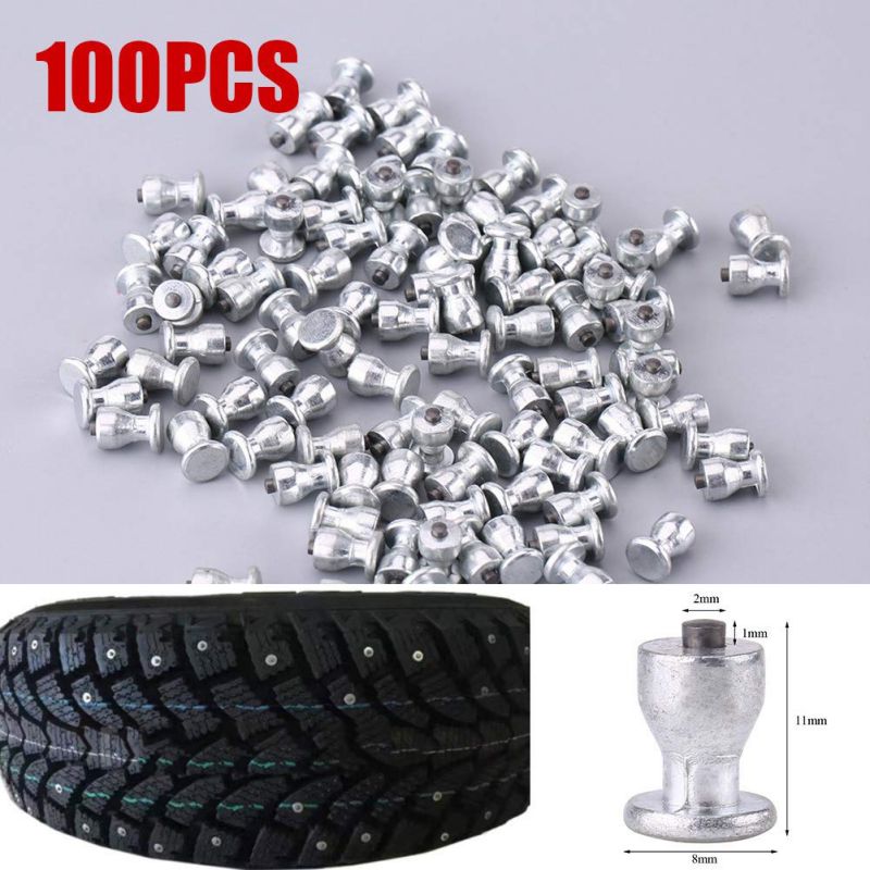 100 Stuks Winter Wiel Lugs Auto Banden Studs Schroef Sneeuw Spikes Wheel Tyre Sneeuw Kettingen Studs Voor Auto Motorfiets Band 8x11mm: Default Title