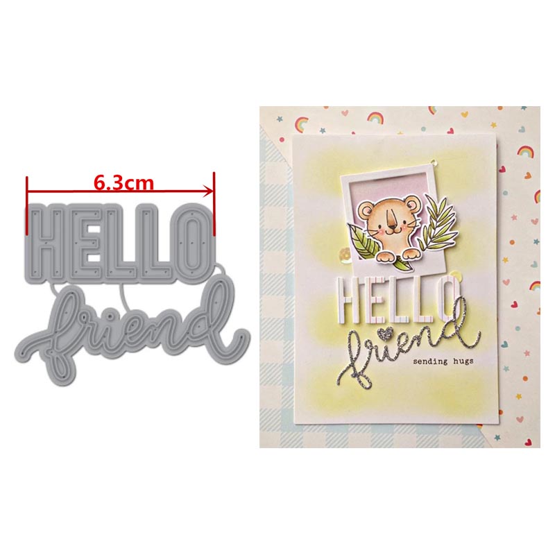 Rectangle Frames Scenes Rainbow Words Phrases Metal Cutting Dies Pond Stencil DIY Card Crafts Scrapbooking Template dies: H4578