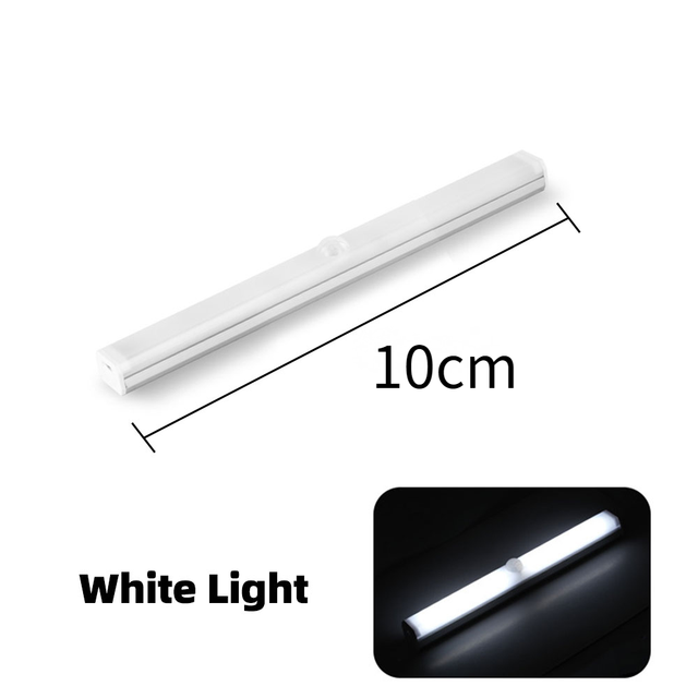 ANMONE Wardrobe Led Light Motion Sensor Wireless Night Lamps Bedroom Kitchen Decorative Light Strips USB Rechargeable Backlight: white 10cm