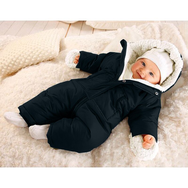 Neue 0-24M Winter Solide Taschen Neue Geboren Baby Kleidung Kleinkind Kleine Mädchen Outfits Strampler Baby Mädchen Kleidung junge Babygirl Onesie: Schwarz / 6m