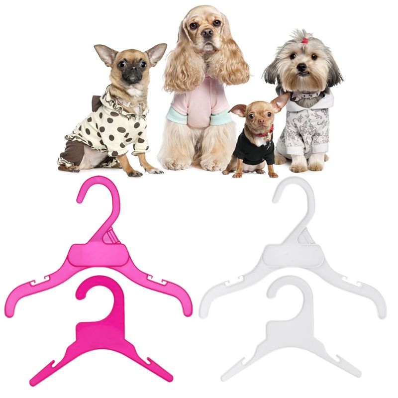 Perchero de plástico resistente para ropa de mascotas, perros, cachorros y gatos, colgador de ropa, accesorios para productos para perros, colgadores de tela para perros, tamaño S/L, 10 Uds.