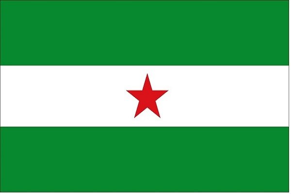 Bandera Andalucia 20 x 30cm 60 x 90cm 90 x 150cm 100 x 150cm, Andalucía Sin Escudo, estralla Andaluz Flag Andalucistas Satin 2 Anillas,Pulsera Cinta Lazos España 1cm 1.5cm 2.5cm: con estralla 90 x 150cm saten