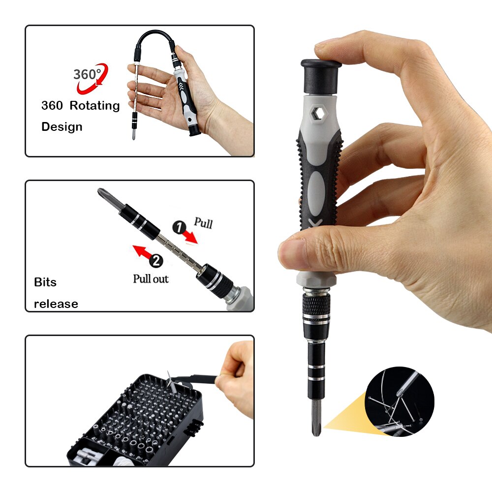 135/25 in 1 S2 Screwdriver Set of Screw Driver Bit Set Multi-function Precision Mobile Phone Repair Device Hand Tools Torx Hex