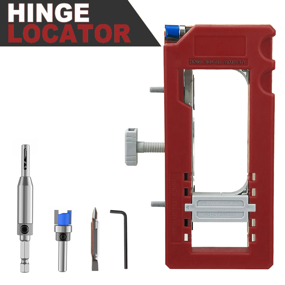 Door Hinge Routing Jig And Hinge Jig 3‑5in Length 1/4‑5/8in Radius Hinge Router Template for Woodworking Tool: Red