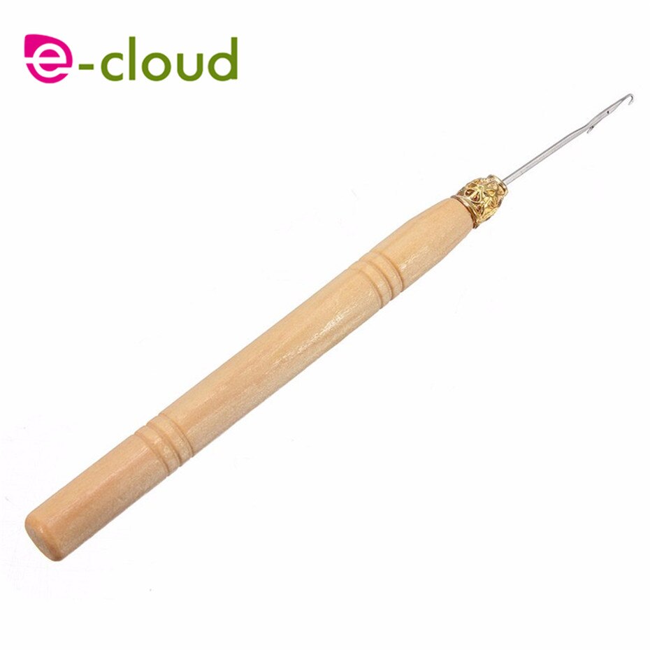 5pcs/lot wooden handle pulling/hook/crochet needle of wig weaving thread/sewing tool for braids hair extensions