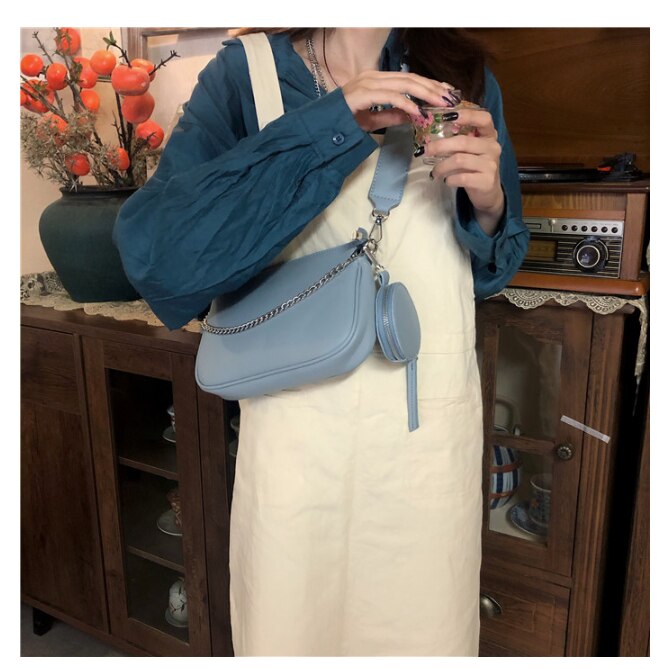 Damestas ketting crossbody meisje messenger schoudertas baguette dames schattige tas portemonnee rits  ju256