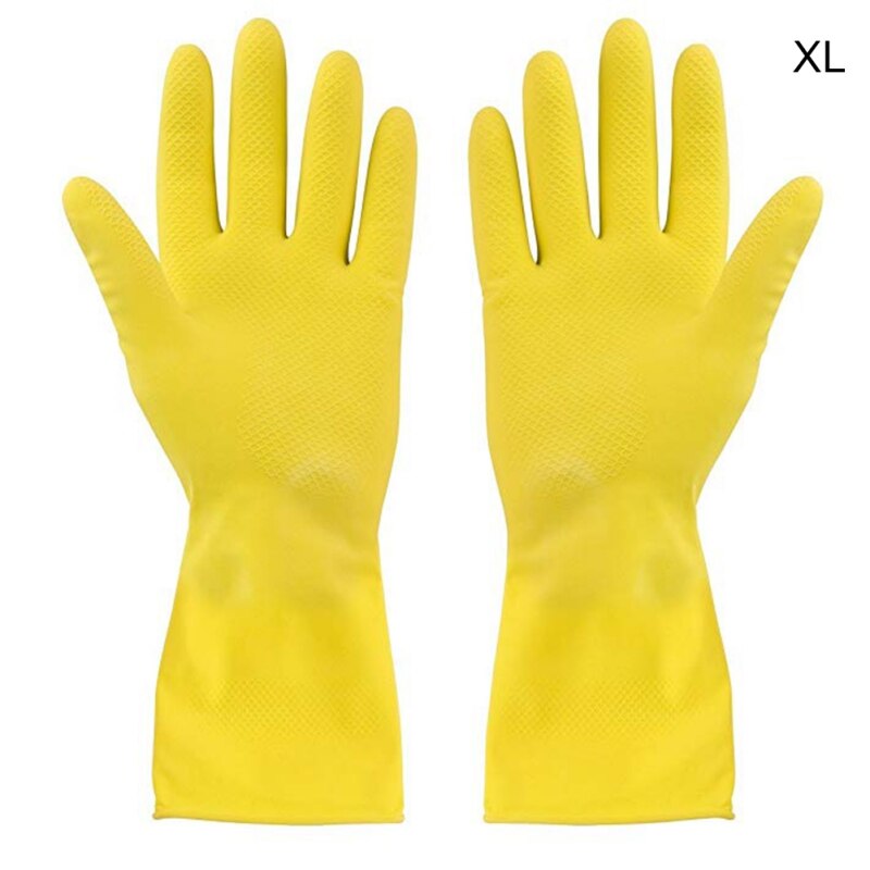 1 Paar Huishoudelijke Afwas Wassen Kleren Rubberen Handschoenen Latex Waterdicht Huishouden Tuin Handschoenen S-XL Size: XL