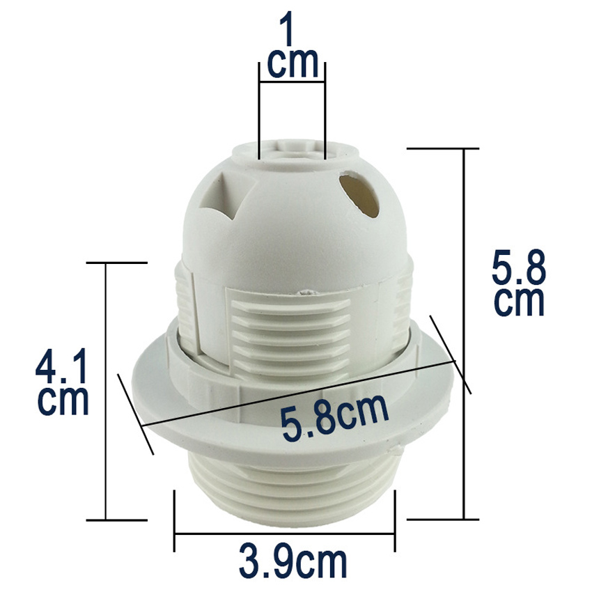 Portalámparas E27, tornillo de diente completo, blanco y negro, 4A, ahorro de energía, candelabro, enchufe de cabeza de bombilla Led, ajuste de Base de luz Vintage, 250V, E26