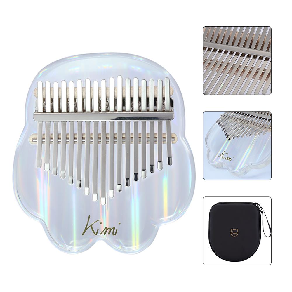 Kalimba Kimi Acrylic 17 Key Transparent Thumb Piano Mbira Sanza with Tuner Hammer Gig Kalimba Finger Keyboard Musical Instrument