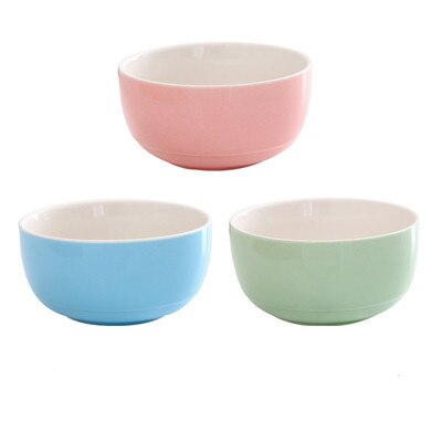 Ceramic bowl set home eating bowl Japanese rice bowl 4 set small dining ceramic bowl bone china soup bowl: Three-piece suit