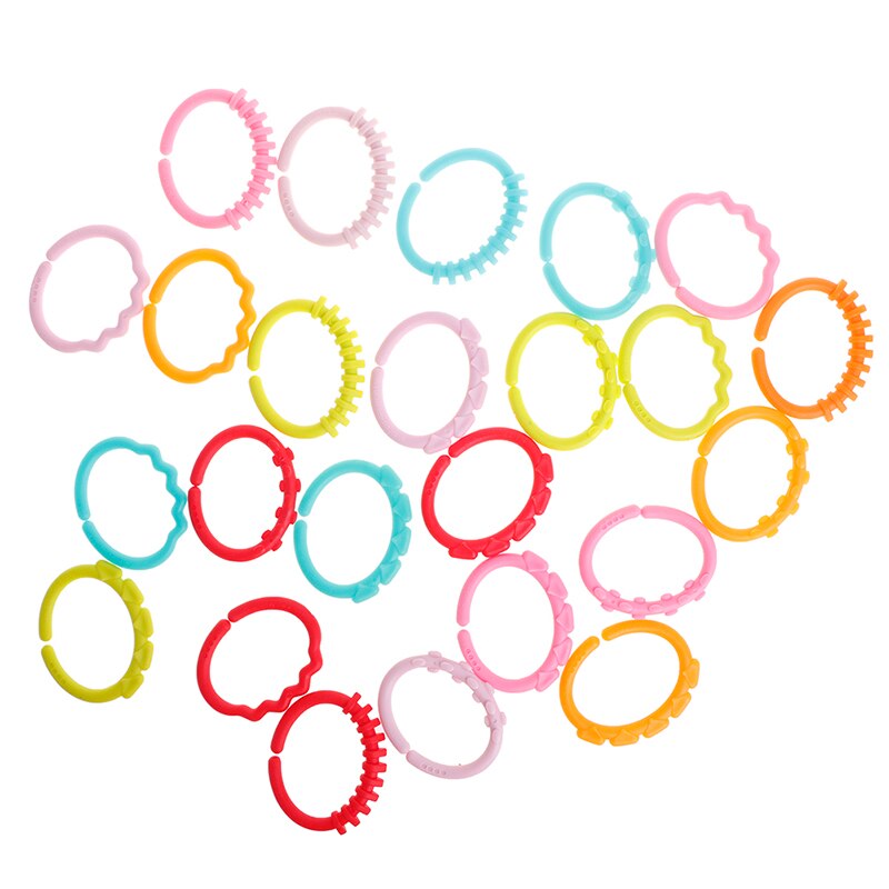 24 pcs Colorful Teeth Rubber Ring Baby Teether Toy Crib Bed Cart Hanging Rattle Toy Ornaments Education Doll 100% Brand