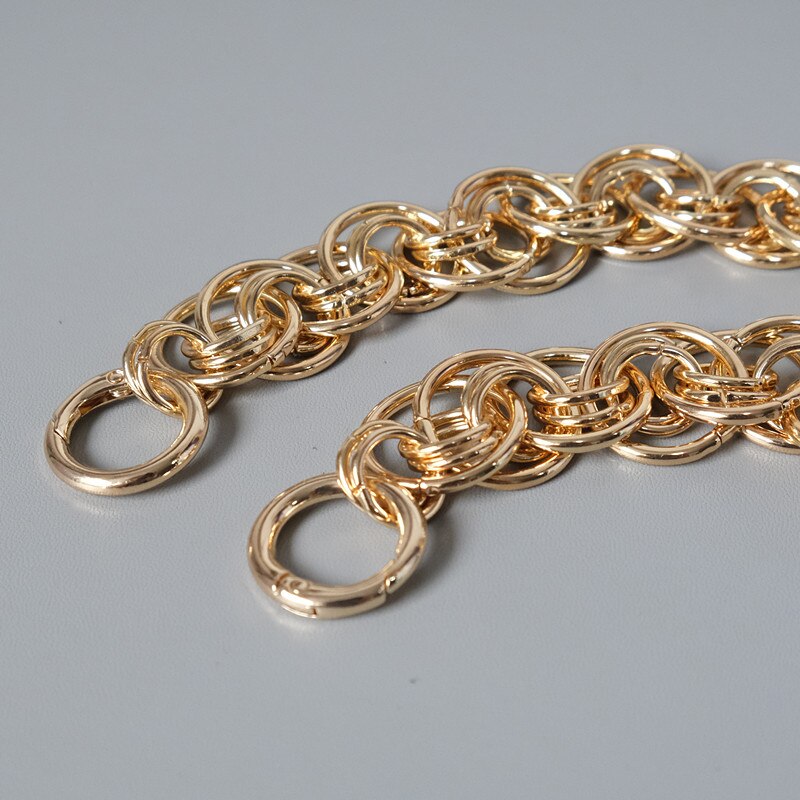 Nova moda bolsa feminina acessório peças destacáveis corrente de substituição metal dourado liso alça de ombro feminina alça de ombro