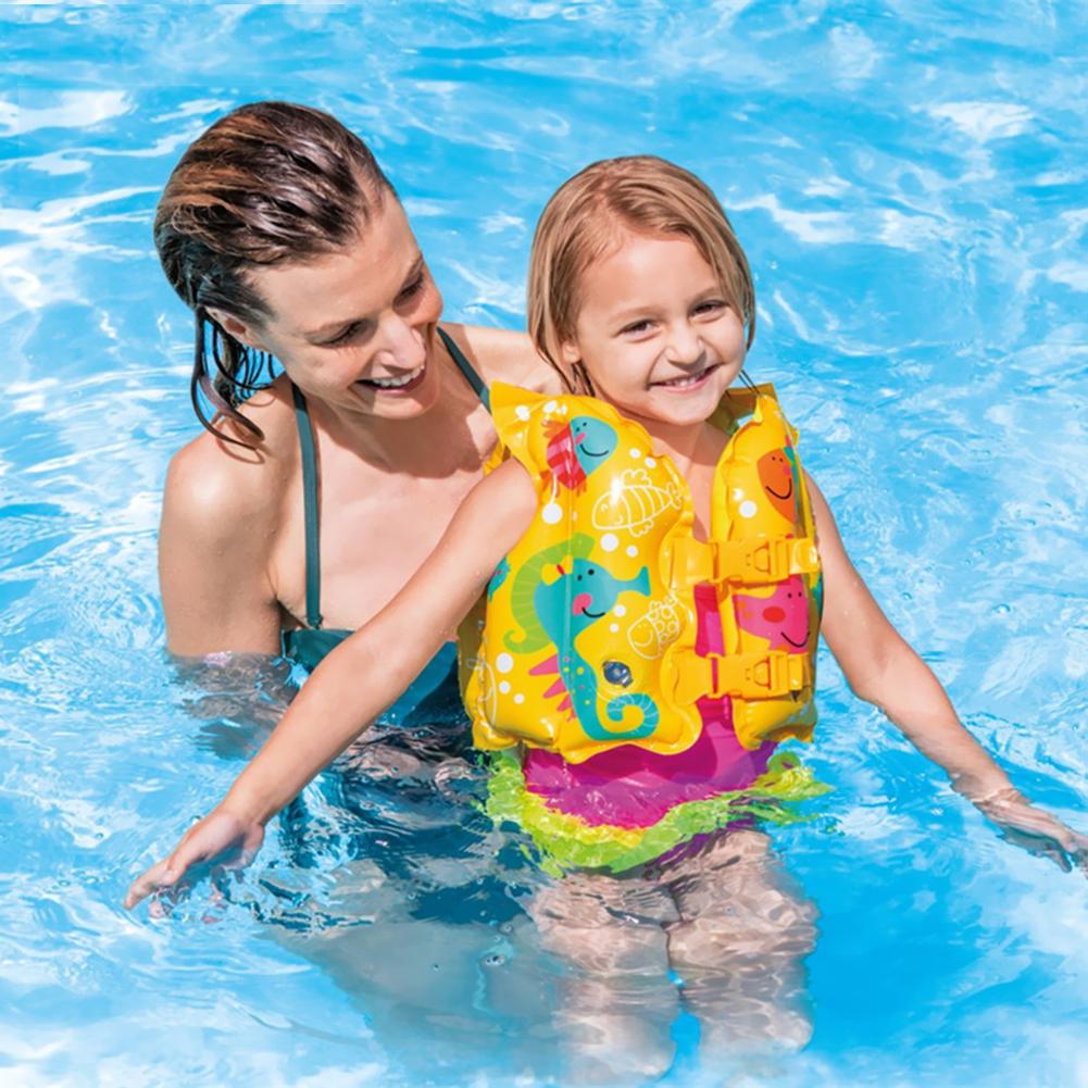41*30Cm Zomer Kids Veiligheid Zwemmen Drijfvermogen Vest Baby Strand Float Aid Reddingsvest Fun Animal Print Kinderen activiteit Levert