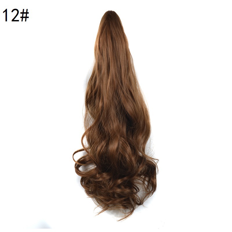 24inch Synthetic Multicolor Horsetail Extensions Very Long And Fluffy Wavy Heat Resistant For Women Curling Pieces: P1B/613