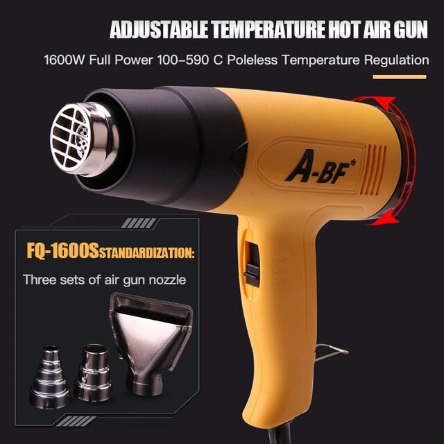 A-BF Air Gun Digital Display Micro Rework Soldering Station Air Gun For Welding Repair Tool 1600W/2000W: Orange