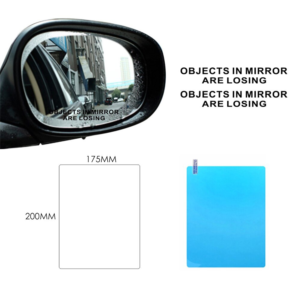 200 x 175mm bilsiderude anti-dug regntætte beskyttelsesfilm + reflekterende sidespejl grafikklistermærker styling decals