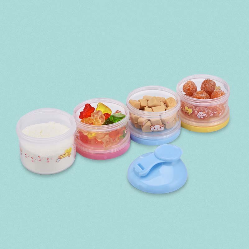 Baby Milk Powder Box Food Storage Snack Box 4 Layers Portable Infant Milk Powder Container