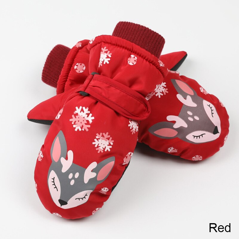 MOLIXINYU-gants de Ski tricotés pour enfants | Nouveaux gants d'hiver chauds pour garçons et filles, Plus velours épais pour 8 à 12 ans: red