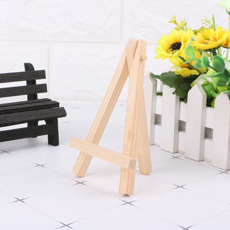 Natuurlijke Hout Mini Schildersezel Frame Statief Display Vergadering Bruiloft Tafel Nummer Naam Card Stand Display Houder Kinderen Schilderen Craft