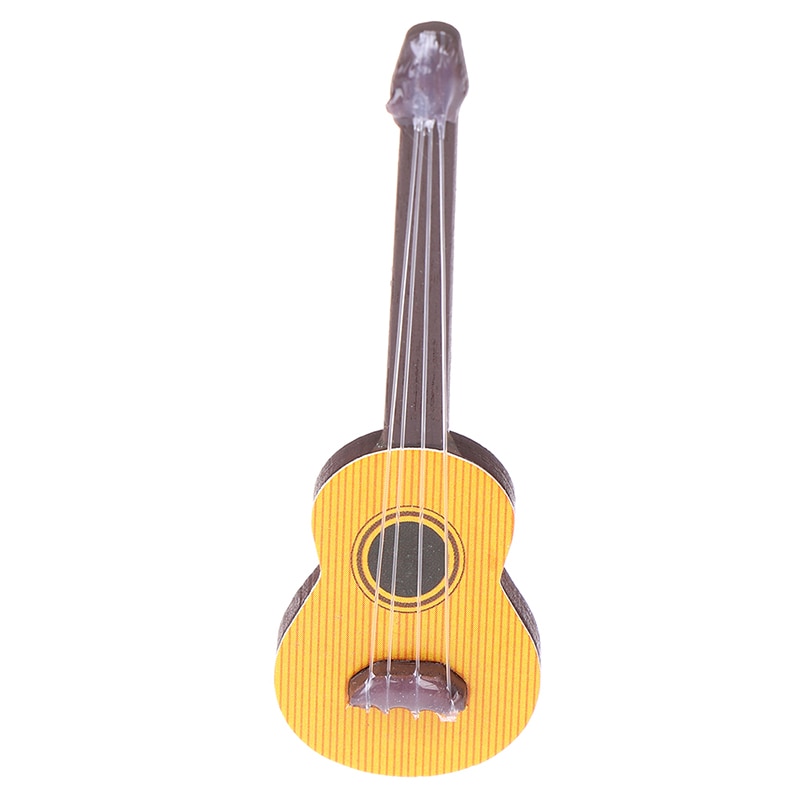 Cute 1PC 1/12 Scale Guitar Accessories Dollhouse Miniature Instrument Part for Home Decor Kid Wood Furniture Craft Ornament