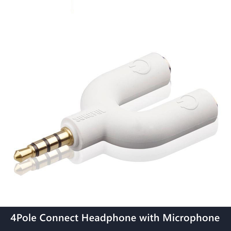 3,5 mm męski konwerter audio Aux Adapter rozdzielacza słuchawek 1 na 2 Adapter audio 3 4-biegunowy do słuchawek Mikrofon Głośnik audio: green