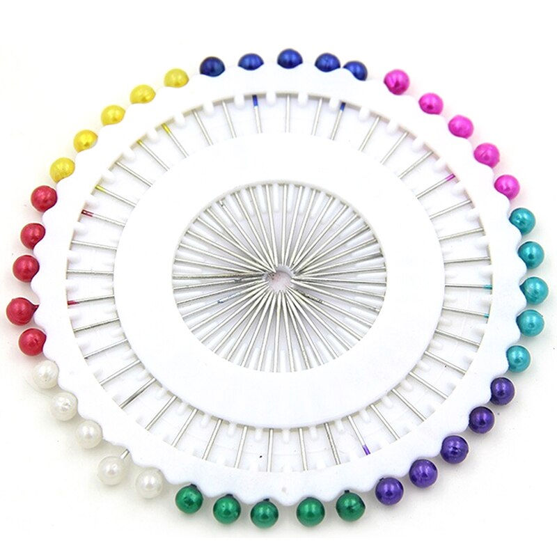Alfiler de costura redondo para decoración de perlas, alfiler de costura artesanal para el hogar jardín bricolaje utensilio para manualidades, accesorios, color blanco, 480 Uds. Por paquete