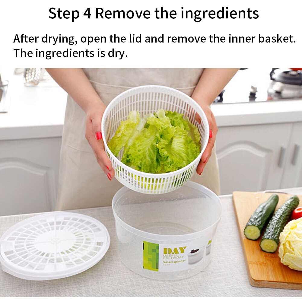 Salade Spinner Sla Greens Wasmachine Droger Drain Scherper Zeef Voor Wassen Drogen Lommerrijke Fruit Groenten Keuken Accessoires