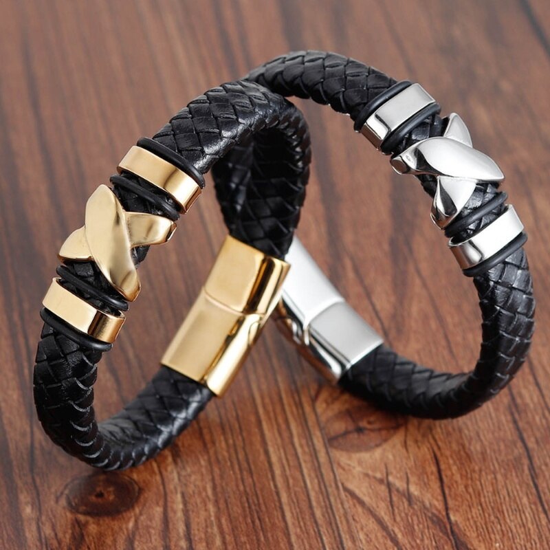 Mannen Retro Magnetische Sluiting Armband Goud En Zilver Kleur Mode Armband