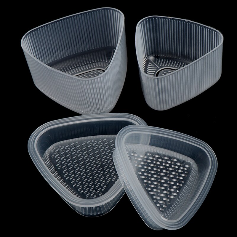 2 st praktiskt transparent kök bento dekorera sushi onigiri mögel mat press triangulär form risboll tillverkare tillbehör