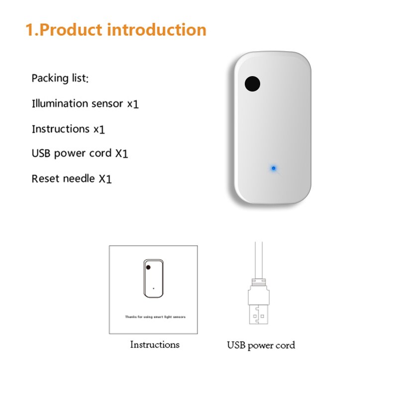 Tuya Smart Home, Casa Intelligente Homekit 180 ° WIFI ILLUMINAMENTO Sensore WiFi Sensore di Luminosità Alexa Google Casa di Vita Intelligente USB Sensore di LUCE