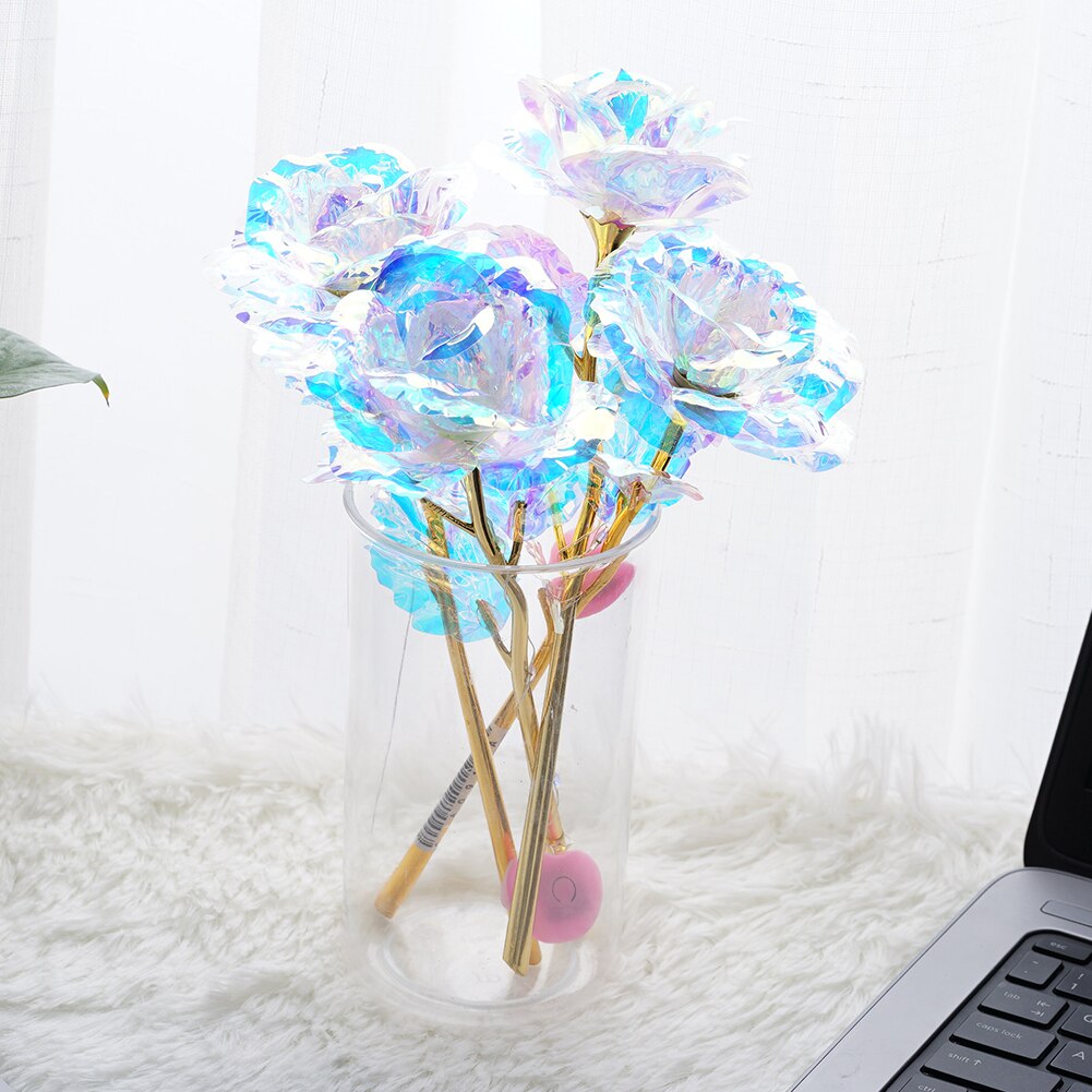 24k Gold Foil Rose Valentine's Day Mother's Birthday For Wedding Rose Illuminate Single Bridal Bouque Line Colorful Br R9Y3