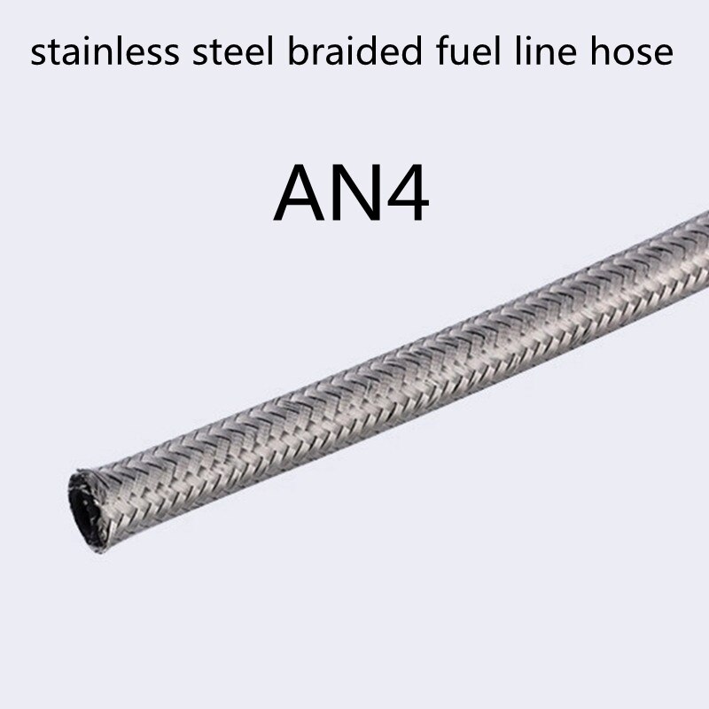 1 Meter Braided Oil Line Fuel Hose Oil Gasoline Brake Line Hose Nylon Fuel line Hose AN4 AN6 AN8 AN10 AN12: AN4 teflon hose