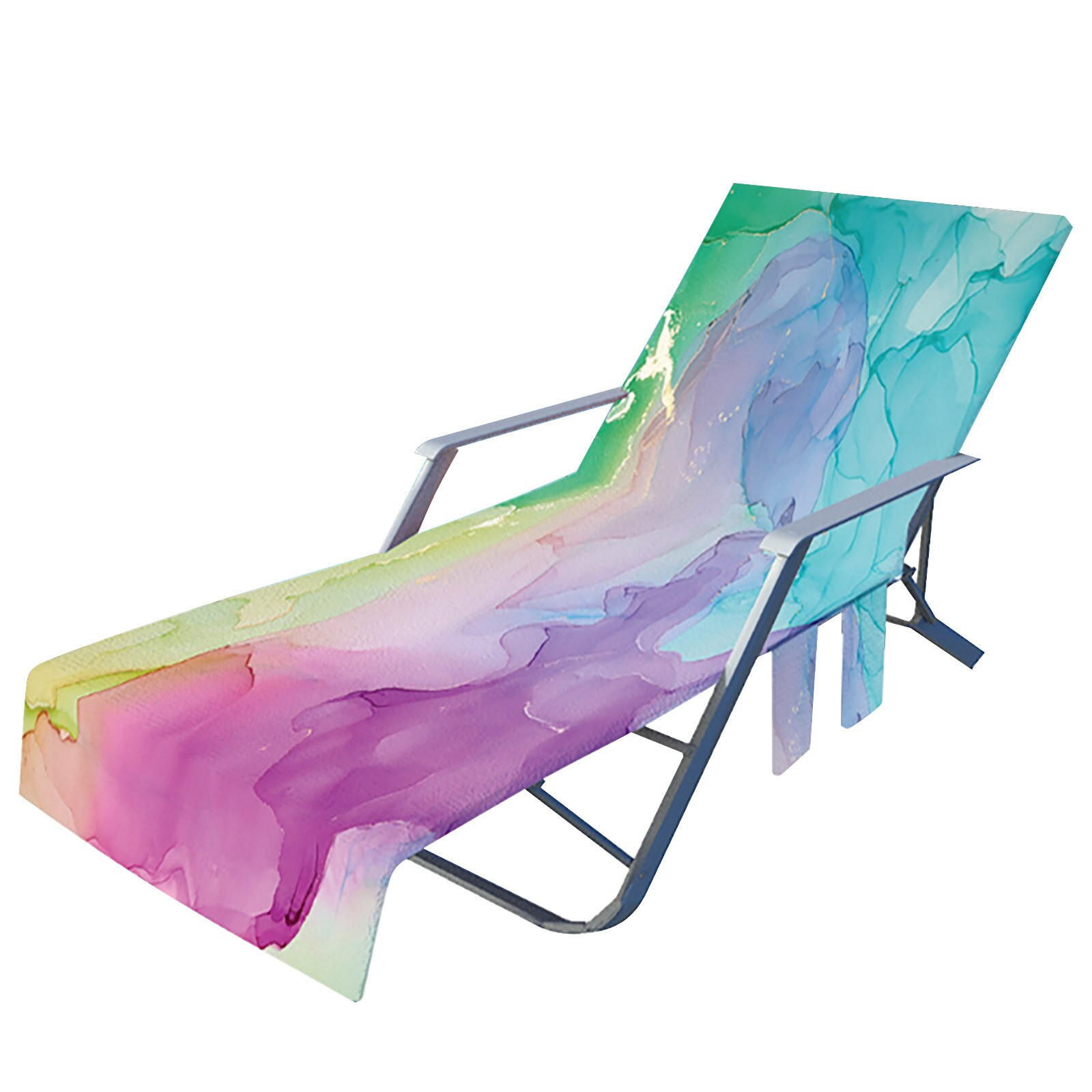 Ocean Series Recliner Cover With Side Pocket Soft Microfiber Sling Chair Summer Beach Towel Sunbathing Lounger Towel: D