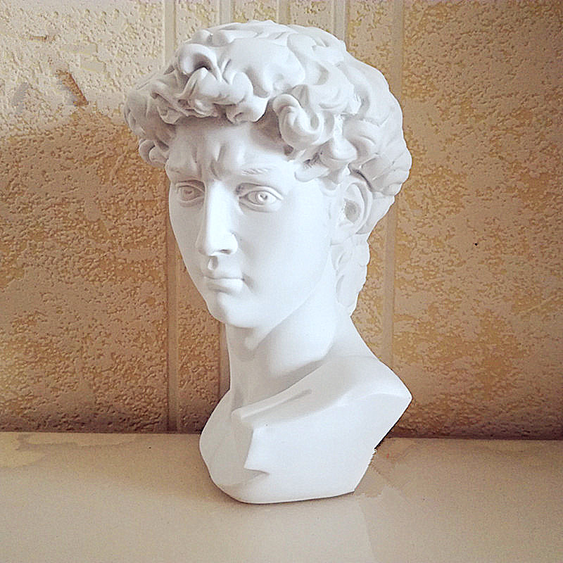 David retratos de la cabeza busto Mini Gypsum estatua Michelangelo Buonarroti arte de resina y práctica de dibujo artesanal para la decoración del hogar de resina