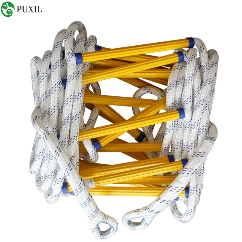 5M Upgrade Escape Ladder Wear-resistant Reinforced Anti-skid Soft Ladder Fire Inspection Rope Ladder 18-20MM (1-2nd floor)