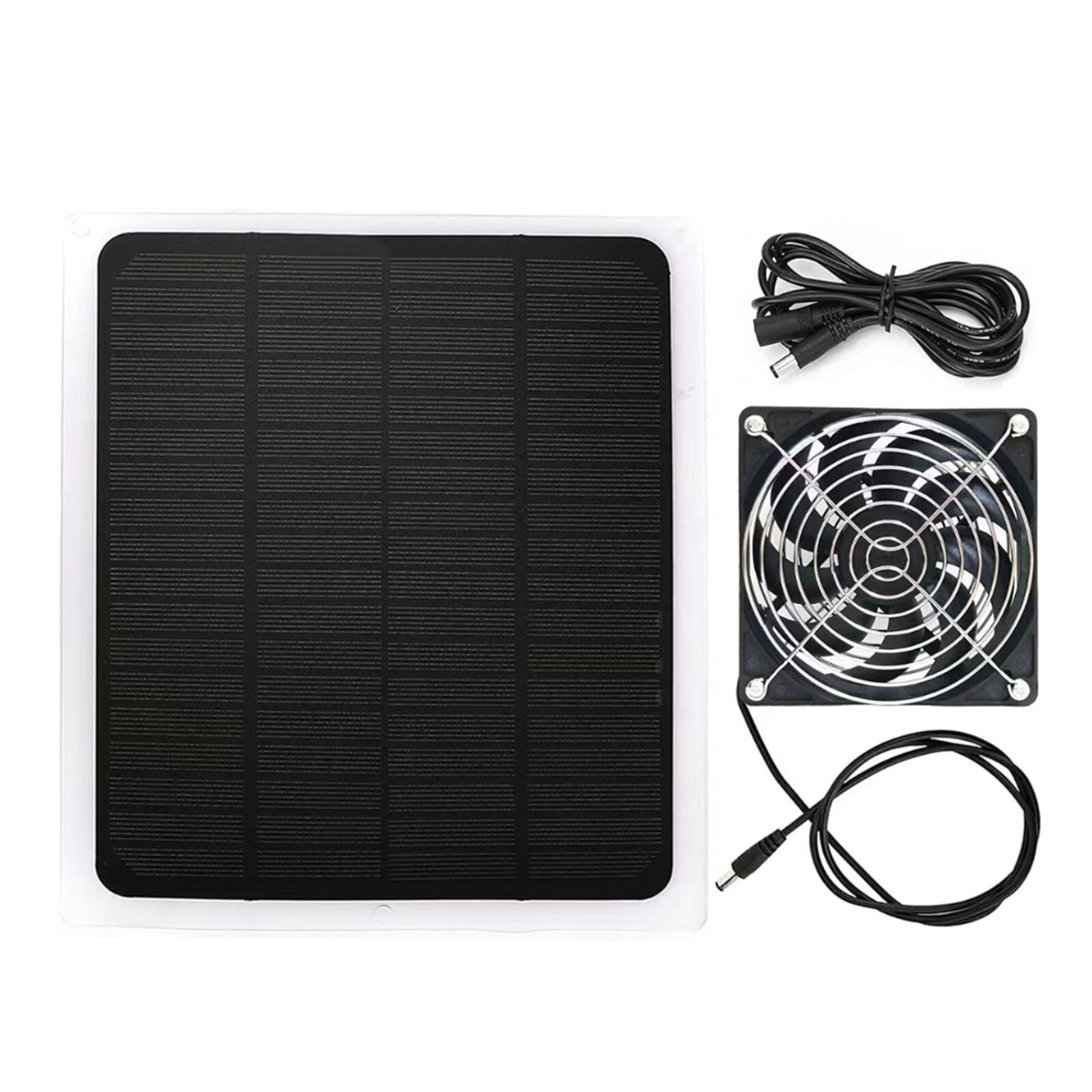 20W 12V Monokristallijn Silicium Zonnepaneel Zonne-energie Panel Ventilator Zonne-Ventilator Wandelen Klimmen Camping Picknick