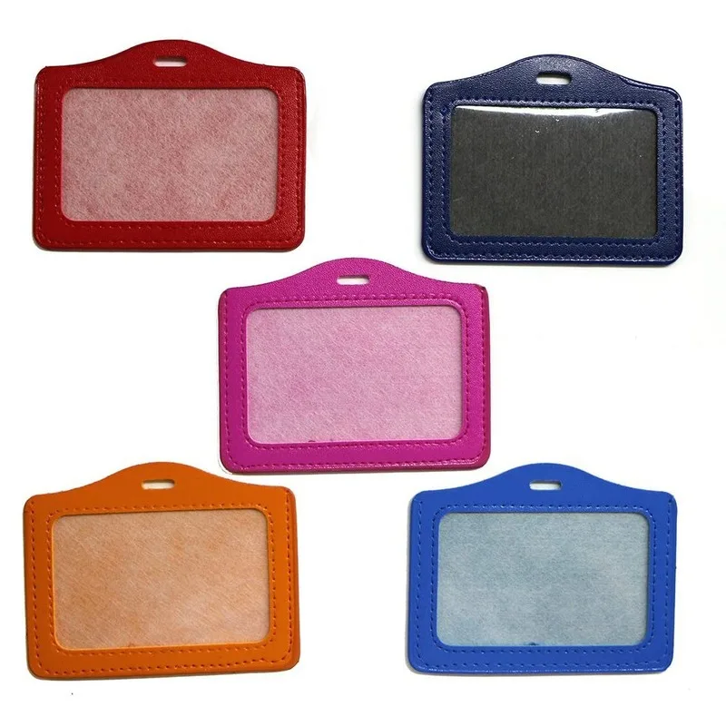 1 Set PU ID Staff Employee's Card Holder with Retractable Badge Reel Students Old People Bus Card Sleeve Pass Access Card Cover