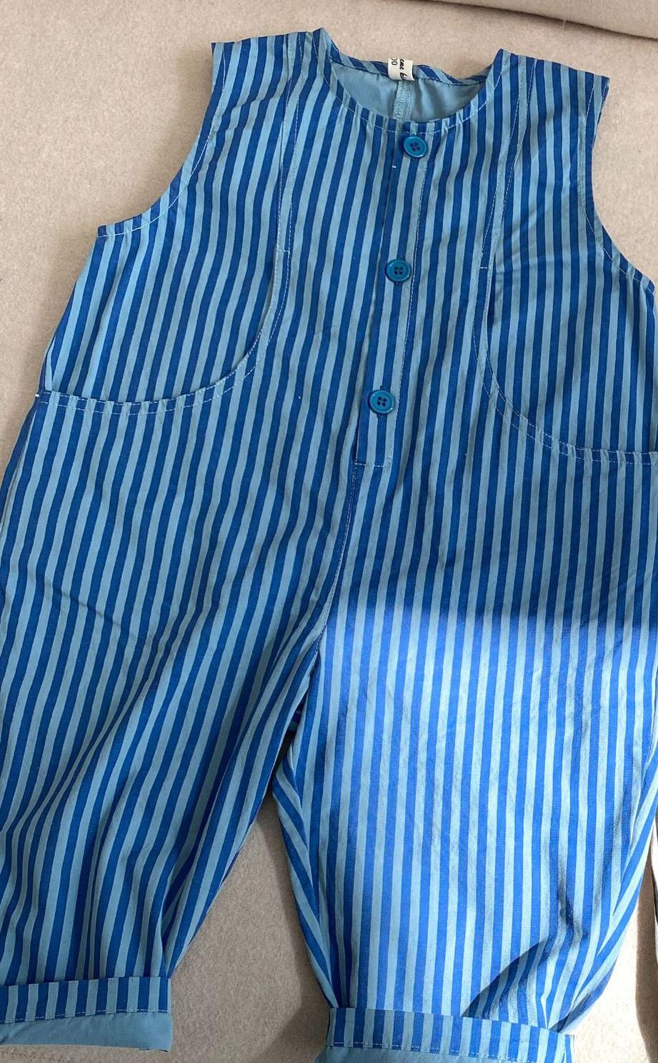 Salopette à rayures pour enfants, , vêtements d'été décontractés, à la , gilet ample pour bébés garçons: blue / 24M 90CM