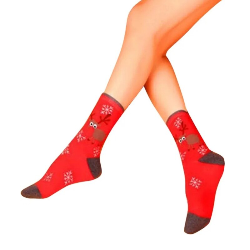 Christmas Cotton Knit Crew Socks Happy Men Socks Autumn Winter Christmas woman Socks Funny Year Santa Claus: D