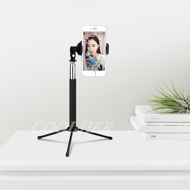 COOLJIER Neueste Drahtlose Fernbedienung Bluetooth Selfie Stock mit Mini Stativ und spiegel Für iPhone Samsung Huawei Android