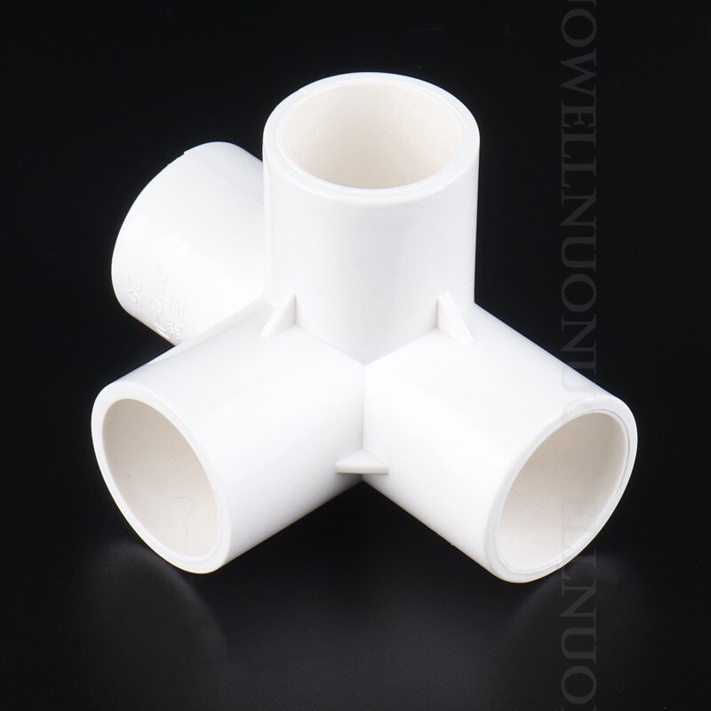 Conector de tubo de irrigação em pvc, conector estéreo de 4 saídas pvc para irrigação de jardim, 5 peças identidade 20 ~ 50mm: 20mm / White